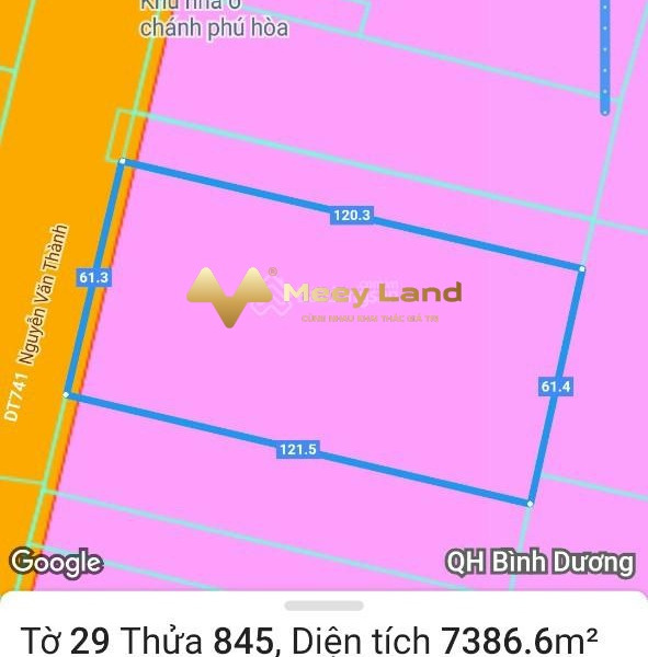 Từ 42.7 tỷ bán đất diện tích là 7386m2 nằm trên Phường Chánh Phú Hòa, Tỉnh Bình Dương, hướng Tây Bắc-01