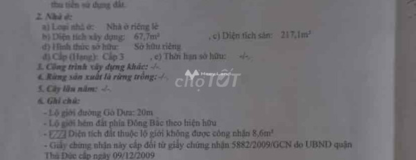 Bán nhà vị trí mặt tiền nằm tại Gò Dưa, Tam Bình bán ngay với giá tốt nhất 13.5 tỷ có diện tích gồm 84m2, hướng Tây Bắc căn nhà có 4 PN-02