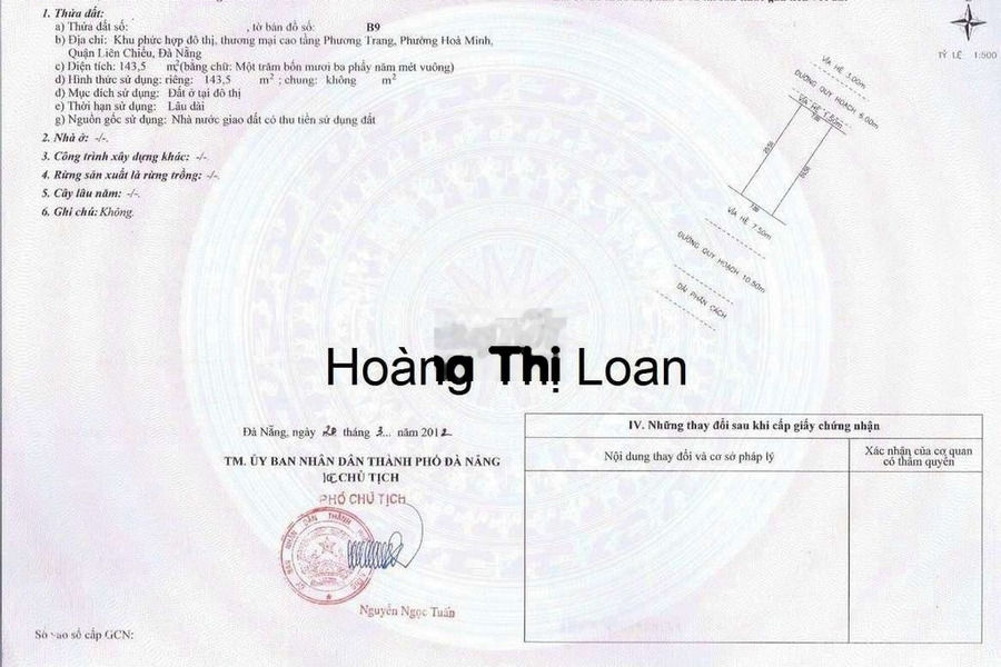 Vị trí đặt nằm ngay Hoàng Thị Loan, Đà Nẵng bán đất giá bán vô cùng rẻ chỉ 10.5 tỷ Diện tích nền 143m2-01