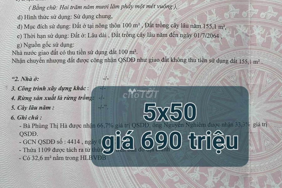 Tân Phước, Bình Phước 690 triệu bán đất với diện tích chuẩn 250m2-01