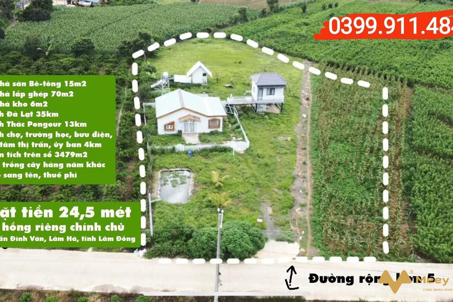 Bán đất Đinh Văn, Lâm Hà diện tích 3479m2 sổ hồng riêng, nhà lắp ghép đẹp, nghỉ dưỡng-01