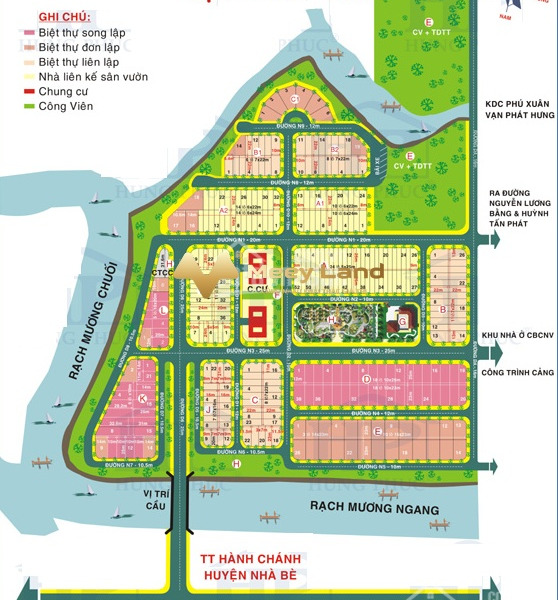 Giá bán khởi điểm chỉ 12.31 tỷ bán đất dt là 273.5m2 vị trí mặt tiền tọa lạc ở Xã Phú Xuân, Huyện Nhà Bè, hướng Tây Bắc-01