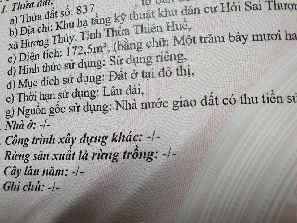 Bán đất thị xã Hương Thủy tỉnh Thừa Thiên Huế giá 22.0 triệu/m2-4