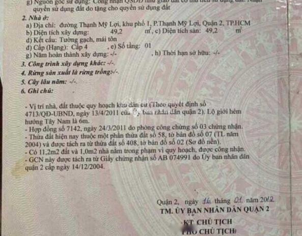 Vị trí đặt ở trong Thạnh Mỹ Lợi, Quận 2 bán nhà bán ngay với giá thương mại từ 5.4 tỷ