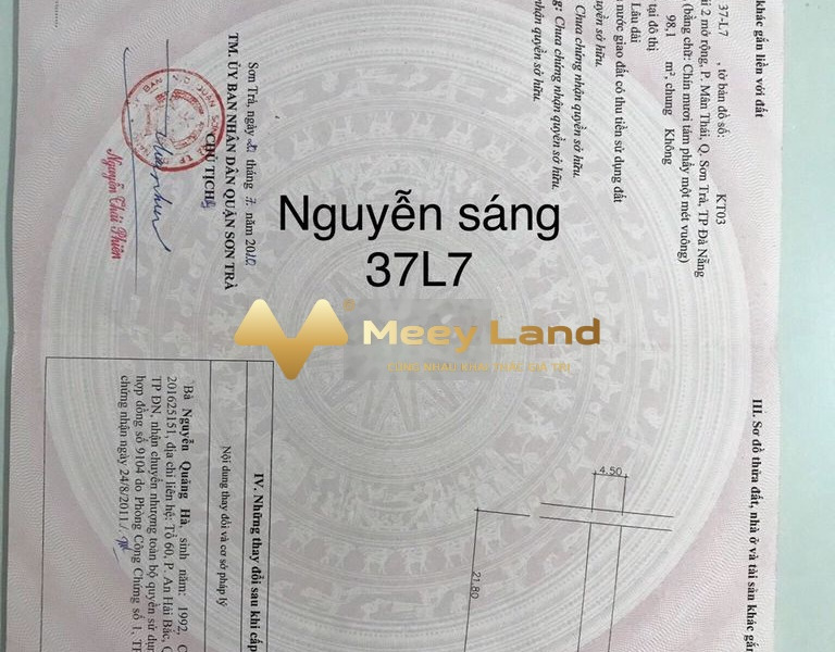 Bán đất 18 tỷ Mân Thái, Sơn Trà diện tích 196m2-01