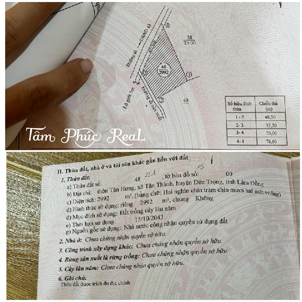 Bán đất huyện Đức Trọng tỉnh Lâm Đồng giá 1.95 tỷ-2