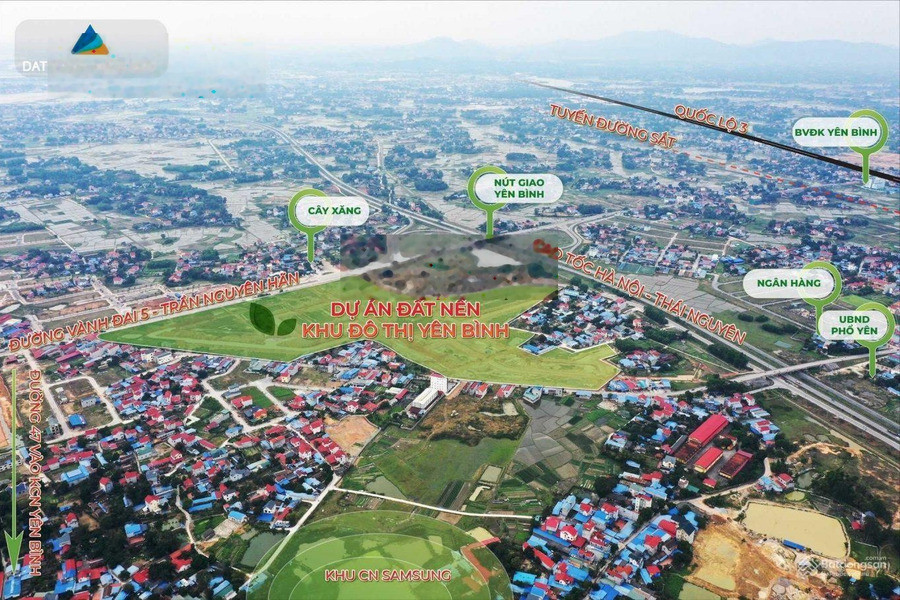 Mở bán dự án đất nền tại KDT Yên Bình - Thái Nguyên diện tích 181m2 giá chỉ từ 4. X tỷ/ lô -01