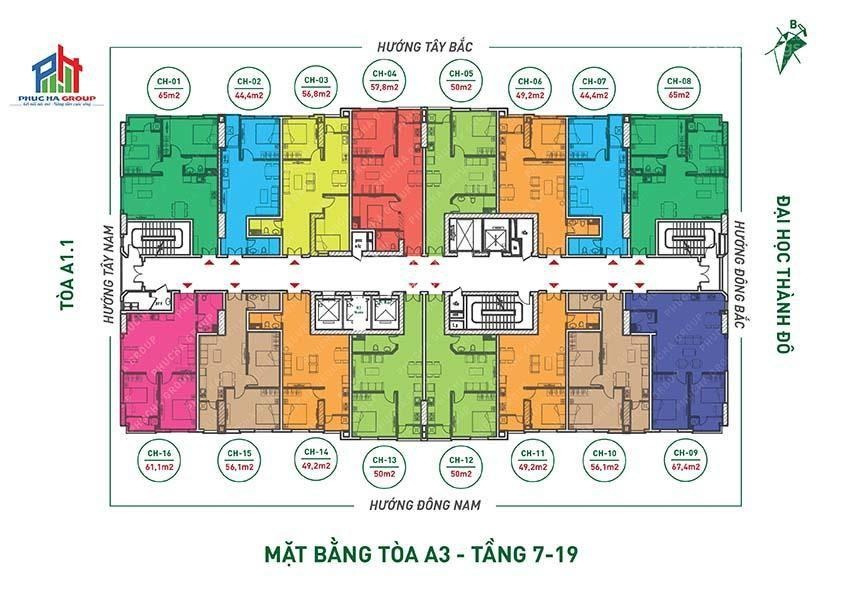 Dự án THT New City, bán căn hộ vị trí mặt tiền nằm ngay Quốc Lộ 32, Hoài Đức diện tích chung quy 61.1m2-01