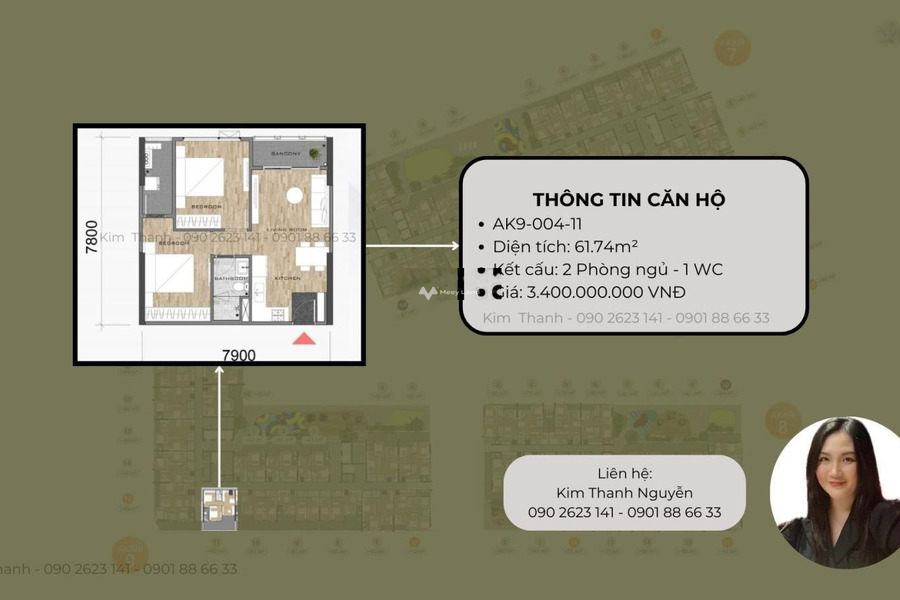 Dự án Akari City Nam Long, bán căn hộ vị trí hấp dẫn Bình Tân, Hồ Chí Minh có diện tích chính 61m2 tổng quan căn hộ này gồm có Cơ bản-01
