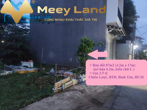 Ở Phường Bình Trị Đông, Quận Bình Tân bán đất 3.5 tỷ với dt thực 87 m2