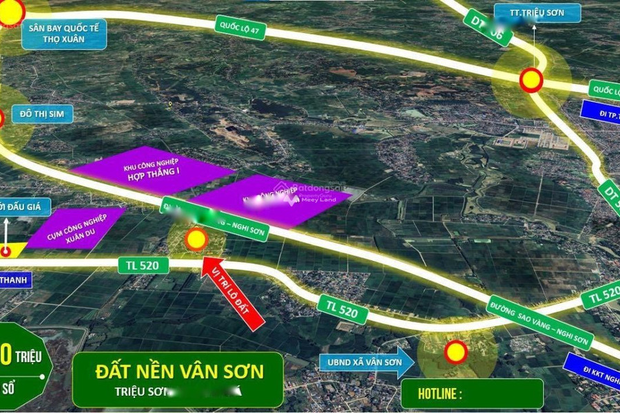 290 triệu bán đất diện tích thực dài 119m2 vị trí đẹp tọa lạc ngay trên Văn Sơn, Triệu Sơn-01