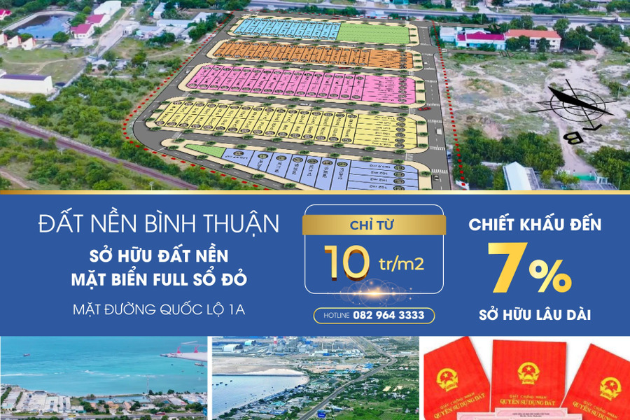 Sở hữu đất nền mặt biển full sổ đỏ tại Bình Thuận, giá chỉ từ 10 triệu/m2, chiết khấu lên đến 5%-01