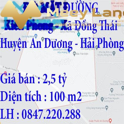 Nằm tại Xã Đồng Thái, Hải Phòng bán đất 2.5 tỷ có diện tích 100m2-01