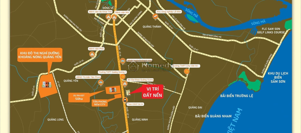 Bán đất diện tích thực dài 100m2 vị trí đặt tọa lạc ở Quảng Xương, Thanh Hóa