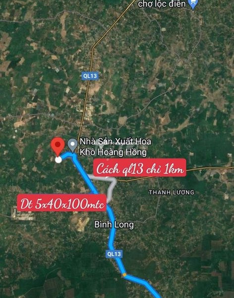 Lộc Ninh, Bình Phước 650 triệu bán đất, hướng Tây Nam có một diện tích 200m2-01