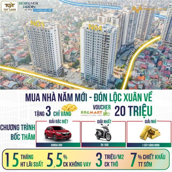 Chỉ với 750 triệu sở hữu chung cư 3 ngủ tại Berriver Jardin Long Biên, chiết khấu 7%, hỗ trợ lãi suất 0%-01