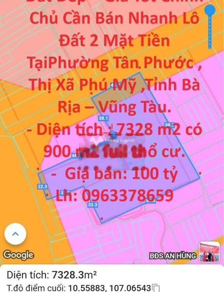 Giá bán phải chăng từ 100 tỷ, Bán đất Diện tích nền 7328m2 tọa lạc ngay ở Tân Phước, Bà Rịa-Vũng Tàu hỗ trợ pháp lý-01