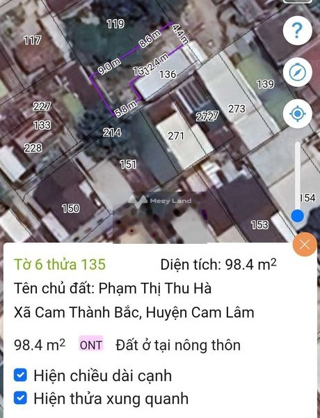 Bán đất 1.5 tỷ Cam Thành Bắc, Khánh Hòa diện tích tổng là 98.4m2-01