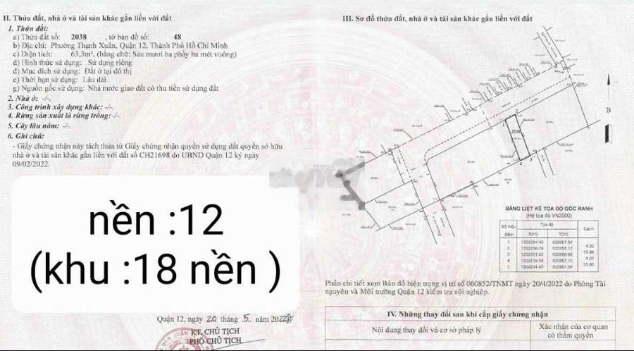 Tô Ngọc Vân, Quận 12 2.95 tỷ bán đất diện tích tổng là 64m2-01