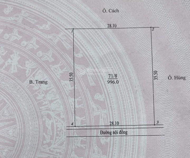 Bán mảnh đất 1300m2 vuông vắn - Song Phương - Hoài Đức - có thể chuyển đất lâu dài -01