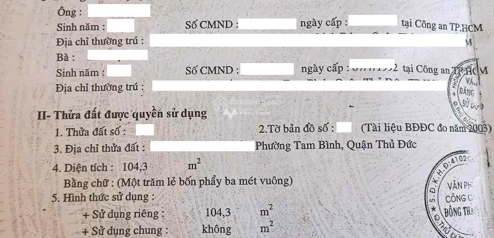 Nhà này gồm có 4 PN, bán nhà ở diện tích gồm 104.3m2 bán ngay với giá ngạc nhiên 3.4 tỷ vị trí đẹp tọa lạc ngay ở Thủ Đức, Hồ Chí Minh