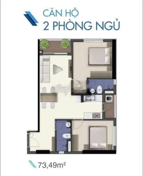 2PN2WC CĂN GÓC 73M2. HƯỚNG NAM. VIEW SÔNG. THANH TOÁN 1.530TỶ NHẬN NHÀ -01