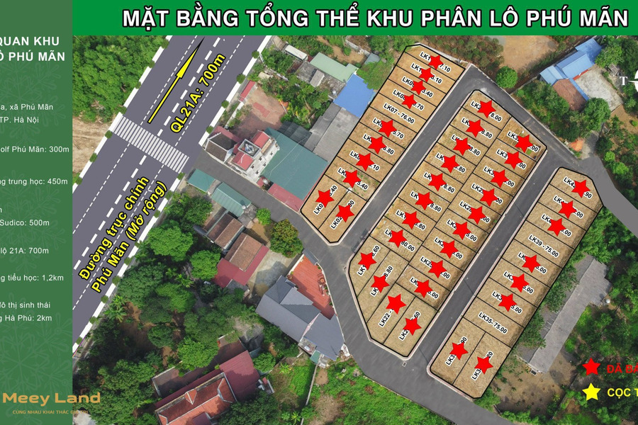 Cần tiền bán nhanh 1 lô ở Phú Mãn, Phú Cát, Hòa Lạc, 1,3 tỷ, nằm sát đường quốc lộ 21a 700m-01