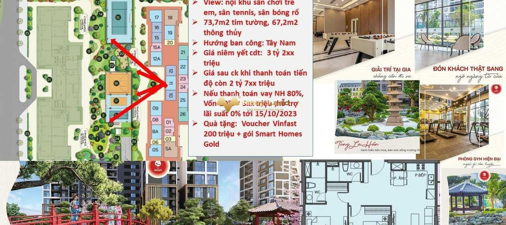 Hướng Đông - Bắc, bán chung cư vị trí đẹp nằm ở Gia Lâm, Hà Nội, tổng quan có tổng cộng 2 phòng ngủ, 2 WC liên hệ liền