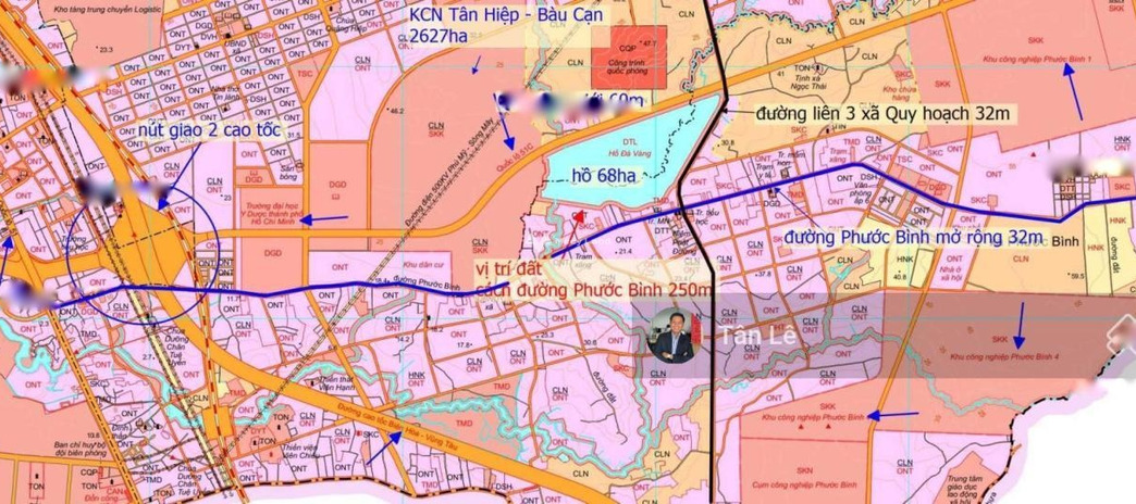 Cần bán nền đất 338m2, mặt tiền 15m tại xã Phước Bình, Long Thành, Đồng Nai