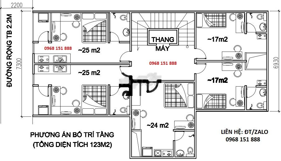 ĐẤT LÀNH VƯƠNG THỪA VŨ: 123m, MT7.3m, NGÕ NÔNG, THÔNG, THẲNG - RẺ -01