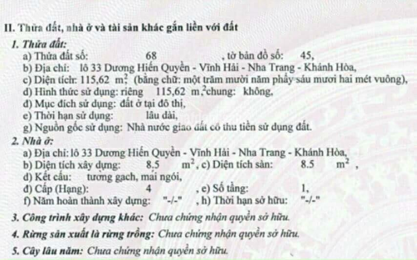 Dương Hiến Quyền, Vĩnh Hòa 57.8 tỷ bán đất, hướng Tây - Nam diện tích 1156m2-01