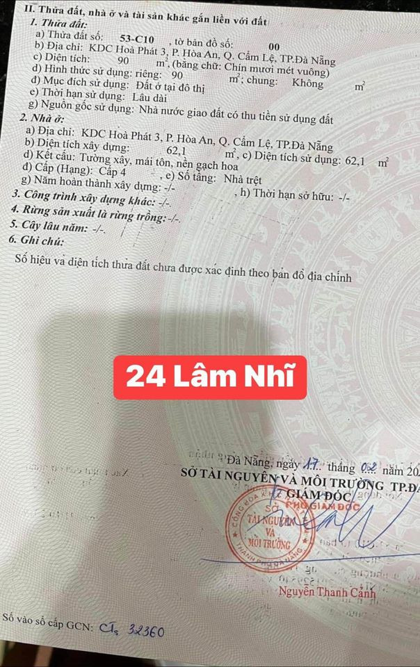 Bán đất quận Cẩm Lệ thành phố Đà Nẵng giá 3.25 tỷ-2