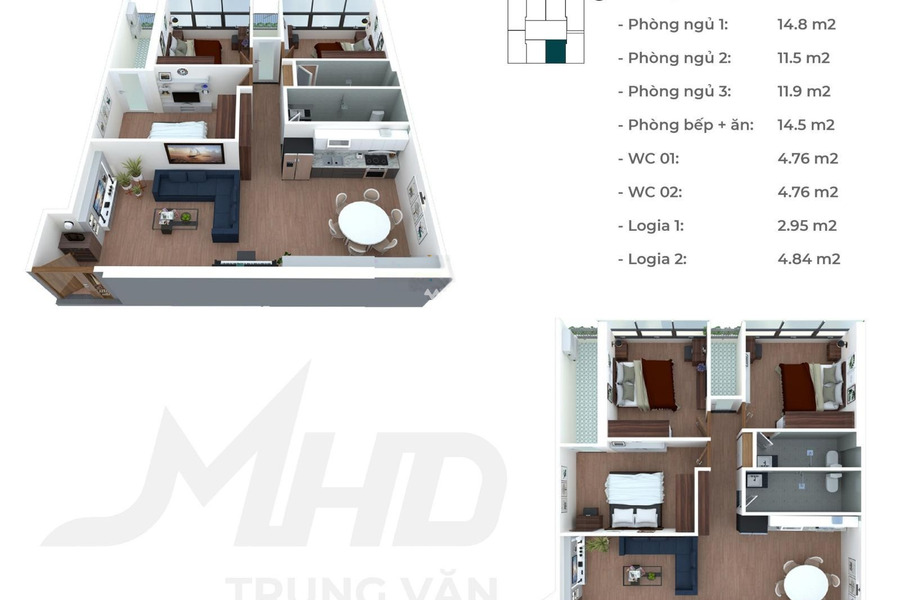 Dự án MHD Trung Văn, bán căn hộ ngay trên Trung Văn, Nam Từ Liêm có diện tích quy ước 1055m2 căn hộ tổng quan có tổng Không nội thất.-01