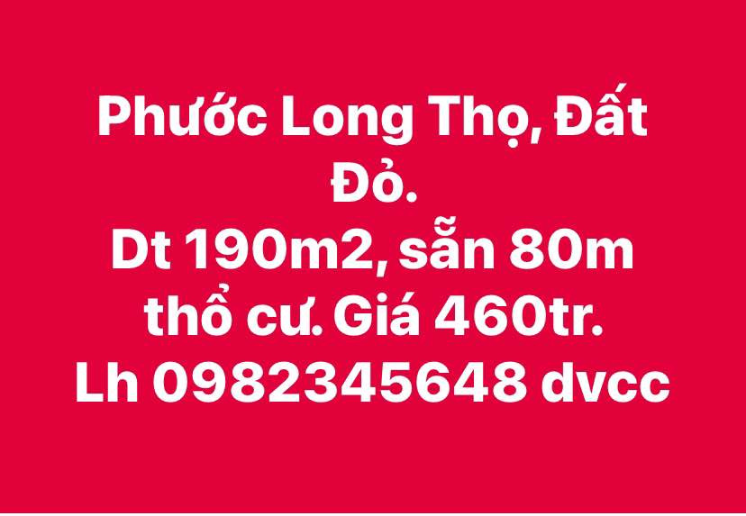 Bán đất huyện Đất Đỏ tỉnh Bà Rịa - Vũng Tàu giá 460.0 triệu-1