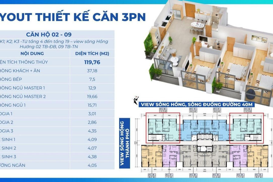 Hướng Đông - Bắc, bán căn hộ nằm ngay bên trong Long Biên, Hà Nội, căn hộ bao gồm 3 PN, 3 WC vào ở ngay-01