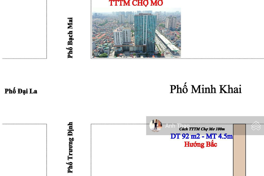 MP Minh Khai - Nhà cấp 4 - DT 92m2 - MT 4.5m - Vuông đẹp - giá 36 tỷ -01