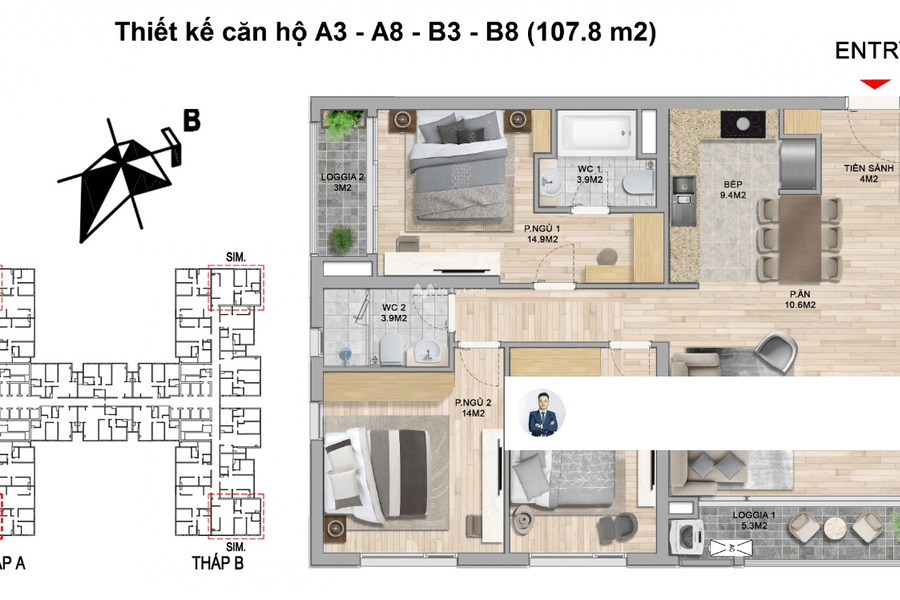 Vị trí đặt tọa lạc ngay trên Nam Từ Liêm, Hà Nội, bán căn hộ giá bán đàm phán 5.9 tỷ, hướng Đông - Nam, căn hộ gồm 3 phòng ngủ, 2 WC giá cực mềm-01