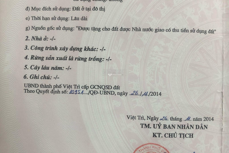 Bán nhà vị trí trung tâm Vân Cơ, Việt Trì bán ngay với giá tốt 4.1 tỷ có diện tích 65m2 hướng Đông - Bắc trong nhà tổng quan gồm 2 phòng ngủ-01