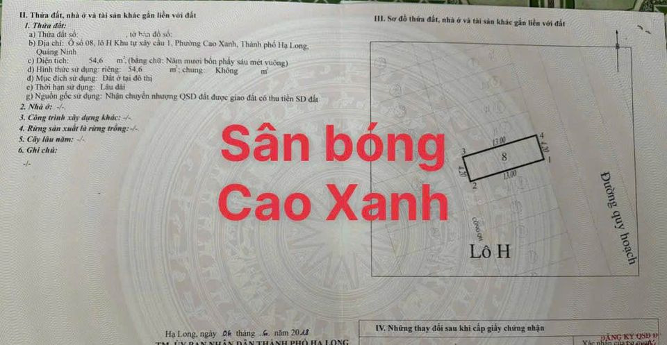 Bán đất thành phố Hạ Long tỉnh Quảng Ninh giá 3.8 tỷ-1