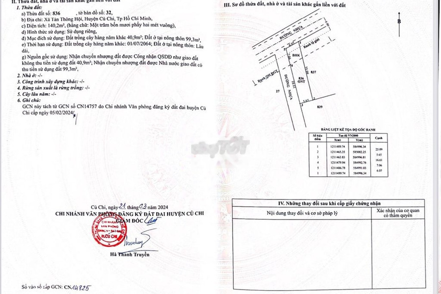 Tôi bán đất 2 mặt tiền ngay Trường THPT Tân Thông Hội 140m2 giá 2tỷ750 -01