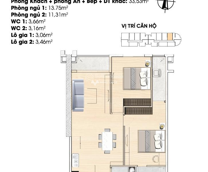 Giấy tờ đầy đủ, bán căn hộ bán ngay với giá tốt nhất chỉ 2.7 tỷ tọa lạc trên Tây Hồ, Hà Nội diện tích gồm 68.61m2-01