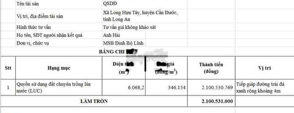 Giá không môi giới 2.5 tỷ, Bán đất diện tích chung 6068m2 vị trí đẹp ngay Cần Đước, Long An vui lòng liên hệ để xem trực tiếp-02