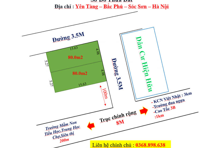 Bán đất huyện Sóc Sơn, thành phố Hà Nội giá 500 triệu-01