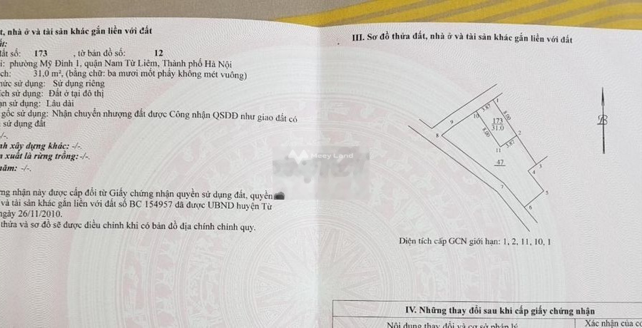 Mỹ Đình, Nam Từ Liêm bán đất giá bán khuyến mãi 4.1 tỷ có diện tích thực là 31m2-01