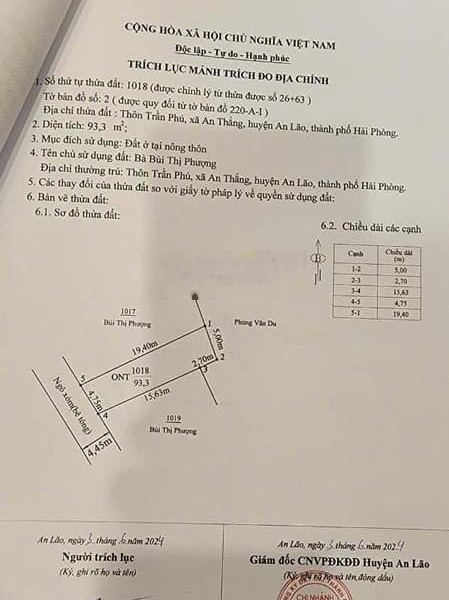 Bán lô đất 93,3m2 chính chủ tại An Thắng -01