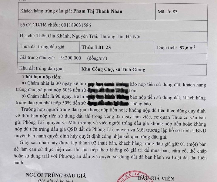 Tại Tích Giang, Hà Nội bán đất 1.68 tỷ diện tích rộng là 87m2-01