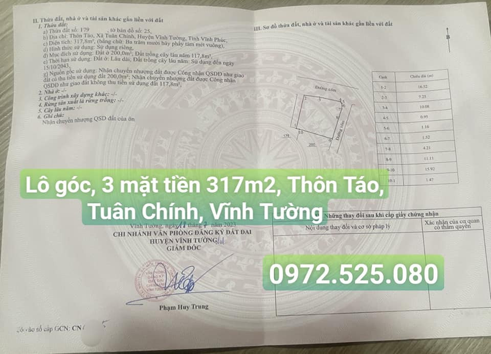 Cần bán đất huyện vĩnh tường tỉnh vĩnh phúc giá 2.0 tỷ-0