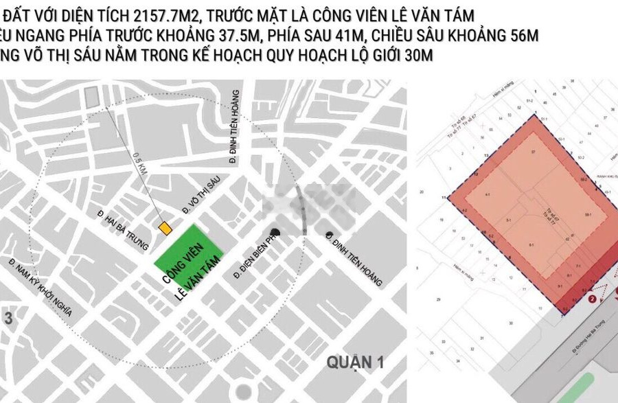 MT Võ Thị Sáu Q.1 DT:38 x 56 Cn 2157m2 GPXD: 2 Hầm 25 Tầng Giá 1300 Tỷ -01