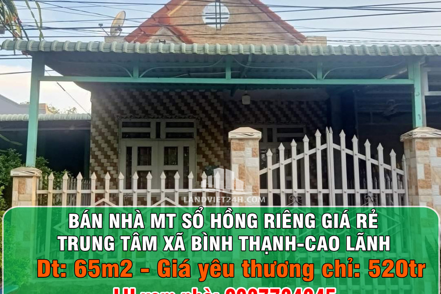 Chính chủ bán nhà mặt tiền sổ hồng riêng, giá rẻ trung tâm xã Bình Thạnh, Cao Lãnh-01