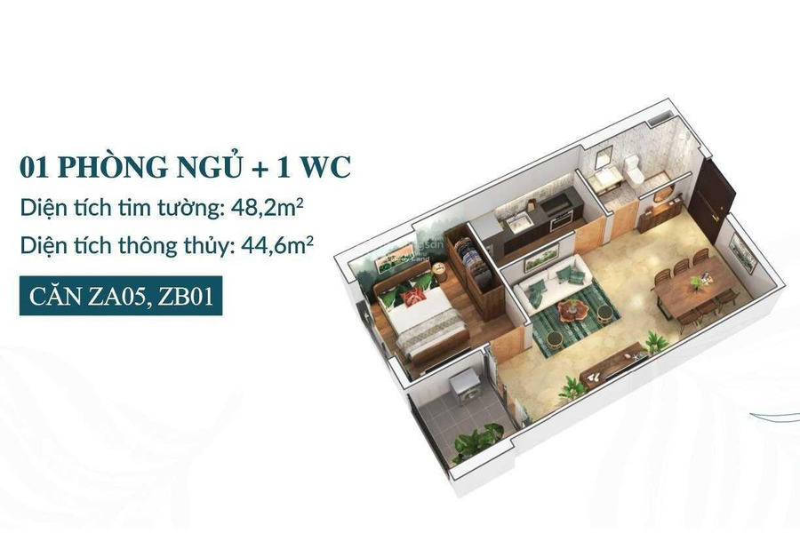 Trong căn này thì có 2 phòng ngủ, bán căn hộ vị trí ngay Hoàng Mai, Hà Nội, trong căn hộ này thì gồm 2 PN, 1 WC vị trí tốt-01